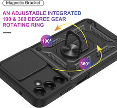 iCatchy Case for Samsung Galaxy A05s Phone Camera Cover Shockproof Heavy-duty Military Rugged Ring Holder Kickstand for Samsung A05s