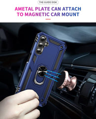 iCatchy Case for Samsung Galaxy A25 5G Ring Holder Military Grade Protective Shockproof Tough Cover with 2 Screen Protector Tempered Glass