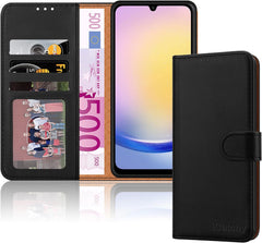 iCatchy for Samsung Galaxy A25 Case Leather Wallet Book Flip Folio Stand View Magnetic Protect RFID Blocking Cover compatible with Samsung A25 Phone Cover