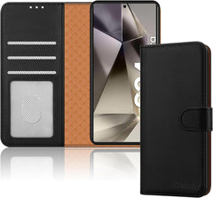 iCatchy for Samsung Galaxy S24 Case Leather Wallet Book Flip Folio Stand View Magnetic Protect RFID Blocking Cover compatible With Samsung S24 Phone Cover