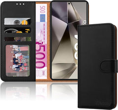 iCatchy for Samsung Galaxy S24 Ultra Case Leather Wallet Book Flip Folio Stand View Magnetic Protect RFID Blocking Cover compatible With Samsung S24 Ultra Phone Cover