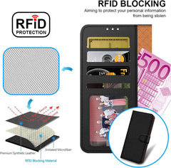 iCatchy for Honor Magic 7 Lite Case with 4 Card Slots Leather Wallet Flip Book RFID Blocking Magnetic Closure Kickstand Shockproof Protective Phone Cover Compatible with Magic 7 Lite