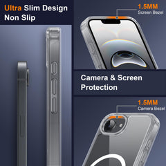 iCatchy for iPhone 16e Compatible with Magsafe Military Grade Drop Protection Anti Yellowing Cell Phone Cover - Rugged Shockproof Protective Transparent Case (Clear)