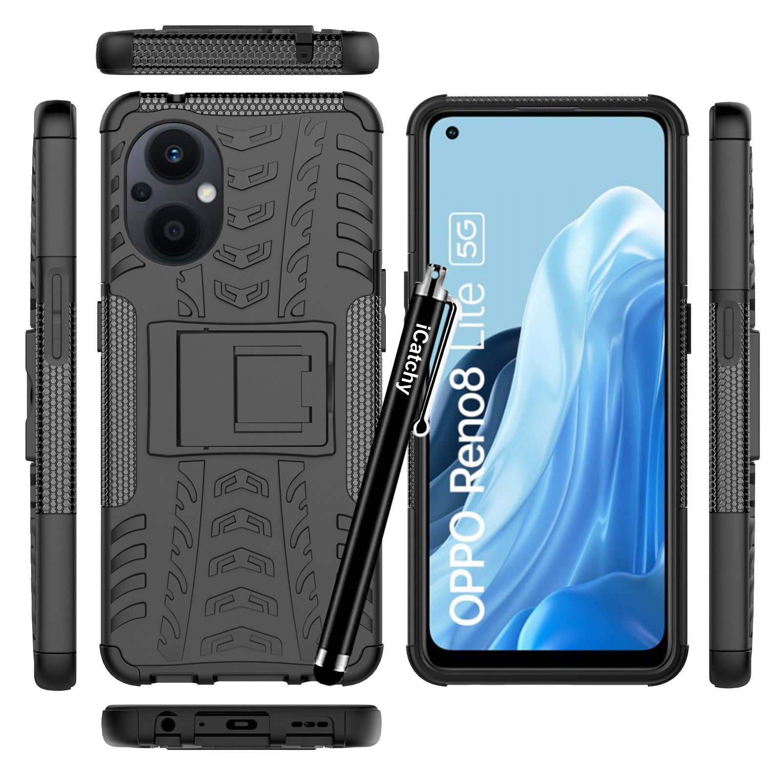 iCatchy for Oppo Reno 8 Lite 5G Case, Heavy Duty Hard Tough Dual Layer Hybrid Shockproof Cover compatible For Oppo Reno 8 Lite 5G Phone Case image 3