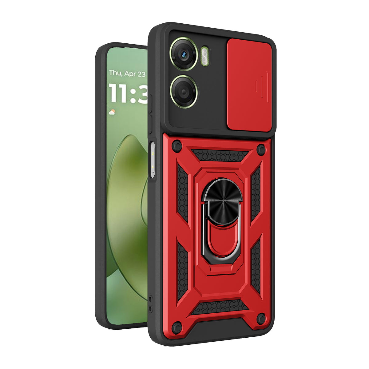 iCatchy Case for Motorola G06 / G06 Power With 2 Screen Protector Sliding Camera Cover Shockproof Heavy-duty Military Rugged Ring Holder Kickstand for Moto G06/G06 Power Phone