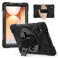 iCatchy Case Samsung Galaxy Tab A11 [8.7 Inch] SM-X133/SM-X135 Heavy Duty Rugged Shockproof Cover Built-in Screen Protector with Hand Strap 360 Degree Rotating Stand for Samsung Tab A11 (Black)