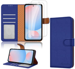 iCatchy for Samsung Galaxy A56 Case and 2 Screen Protector Flip Wallet Leather Case Card Slots [Kickstand] [RFID Blocking] Magnetic Protective Shockproof Cover for Samsung A56 5G Phone
