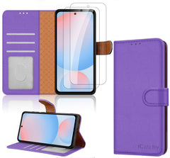 iCatchy for Samsung Galaxy A56 Case and 2 Screen Protector Flip Wallet Leather Case Card Slots [Kickstand] [RFID Blocking] Magnetic Protective Shockproof Cover for Samsung A56 5G Phone
