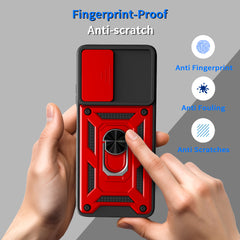 iCatchy Case for Motorola G06 / G06 Power With 2 Screen Protector Sliding Camera Cover Shockproof Heavy-duty Military Rugged Ring Holder Kickstand for Moto G06/G06 Power Phone