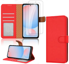 iCatchy for Samsung Galaxy A56 Case and 2 Screen Protector Flip Wallet Leather Case Card Slots [Kickstand] [RFID Blocking] Magnetic Protective Shockproof Cover for Samsung A56 5G Phone