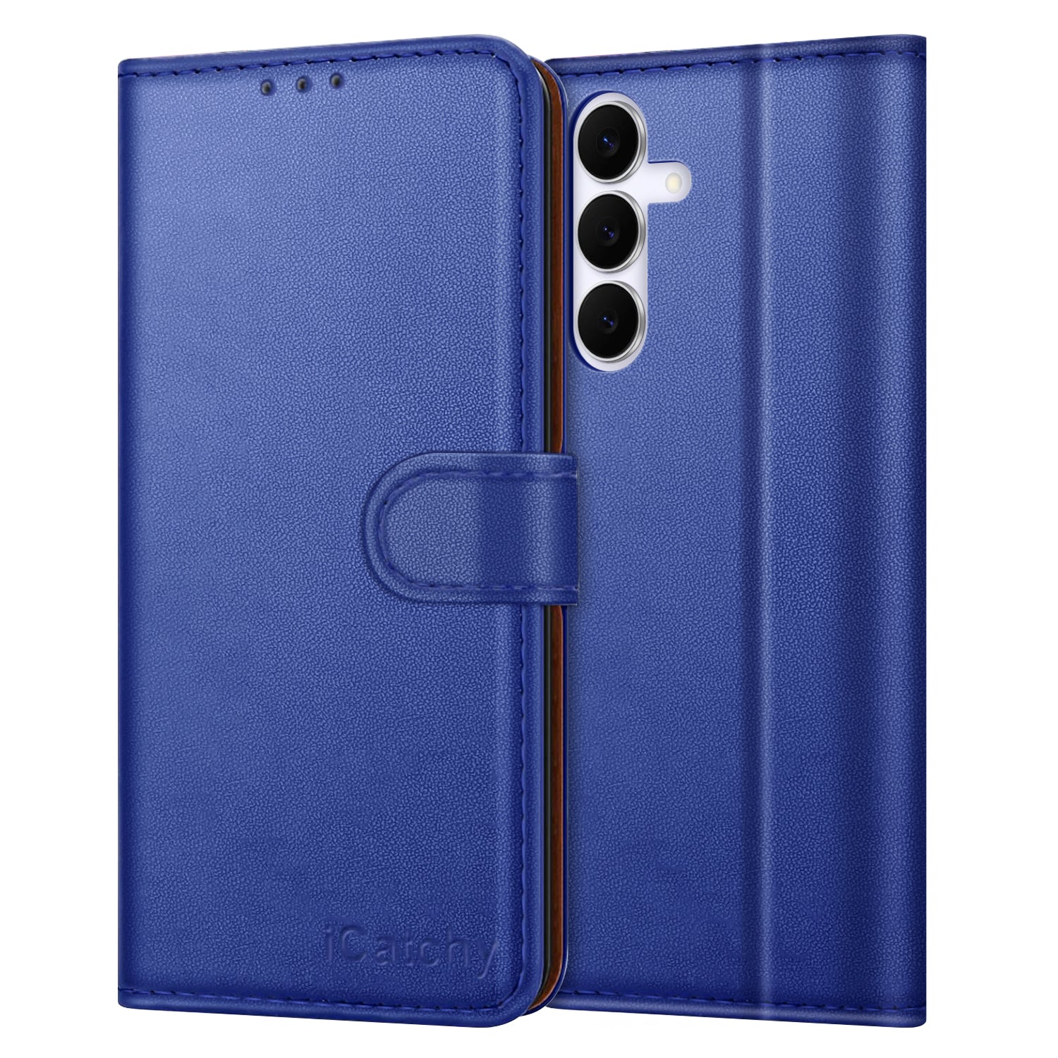 iCatchy for Samsung S25 FE Case with 4 Card Slots Leather Wallet Flip Book Magnetic Closure Kickstand Shockproof Protective Phone Cover compatible with Galaxy S25 FE
