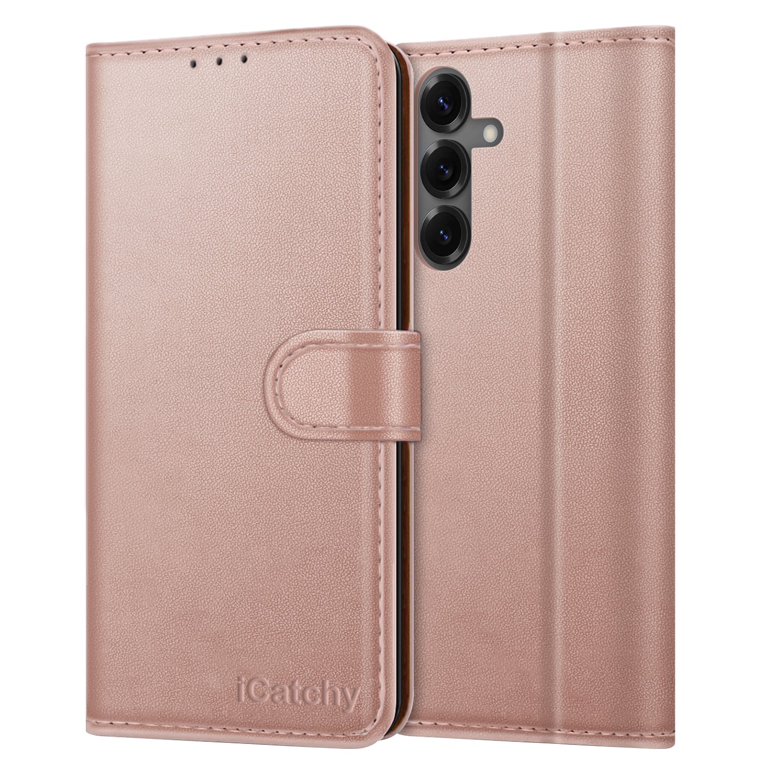 iCatchy for Samsung A17 5G Case with 4 Card Slots Leather Wallet Flip Book Magnetic Closure Kickstand Shockproof Protective Phone Cover compatible with Galaxy A17