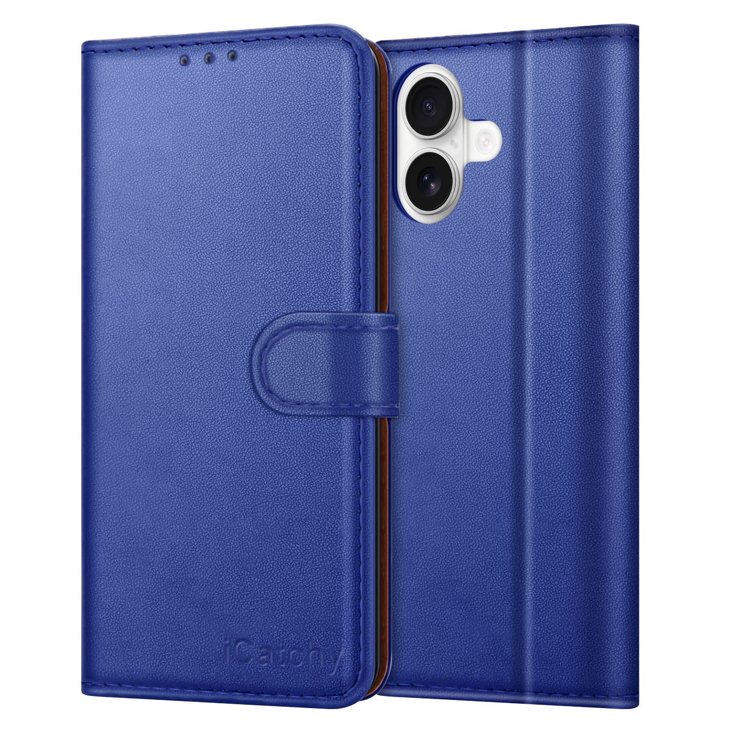 iCatchy for iPhone 17 Case with 3 Card Slots Leather Wallet Flip Book Magnetic Closure Kickstand Shockproof Protective Phone Cover compatible with iPhone 17
