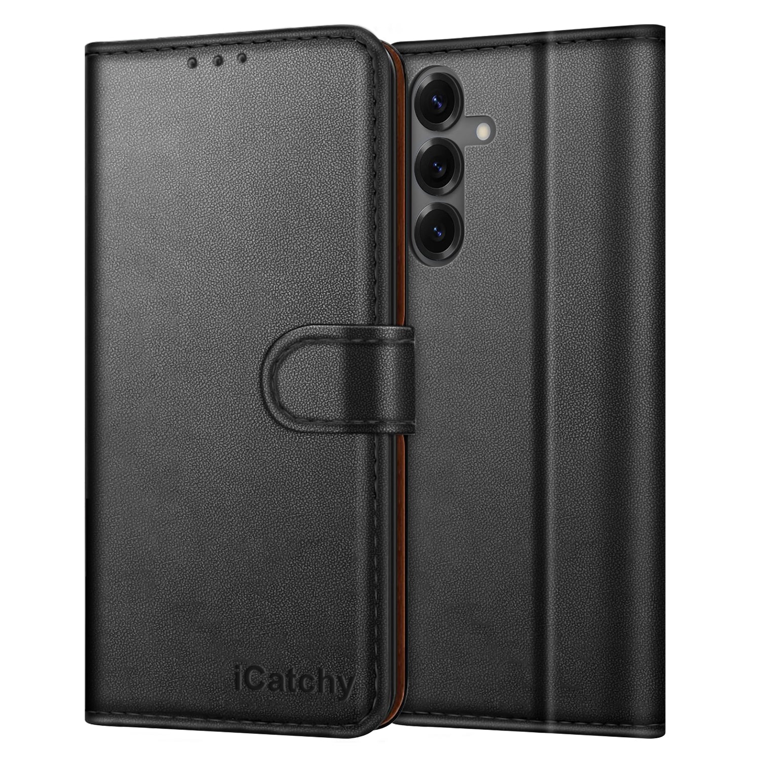 iCatchy for Samsung A17 5G Case with 4 Card Slots Leather Wallet Flip Book Magnetic Closure Kickstand Shockproof Protective Phone Cover compatible with Galaxy A17