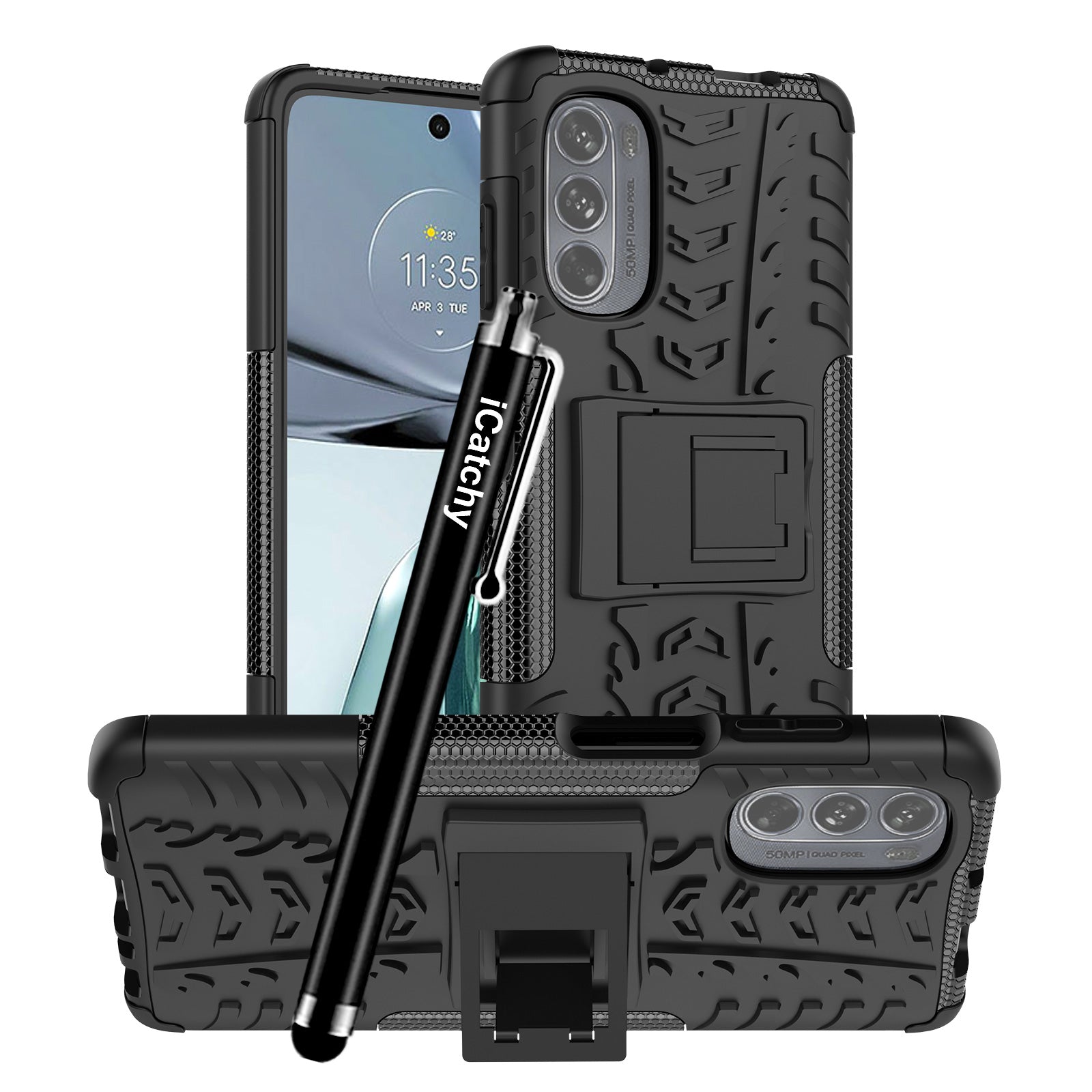 iCatchy for Motorola Moto G62 5G  Case, Heavy Duty Hard Tough Dual Layer Hybrid Shockproof Cover compatible For Moto G62 5G  Phone Case image 3