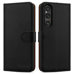 iCatchy for Sony Xperia 1V Case Leather Folio Wallet Book [RFID Blocking] Magnetic Closure [Kickstand With 4 Card Slots] Full Protection Cover for Sony Xperia 1V Phone image 0