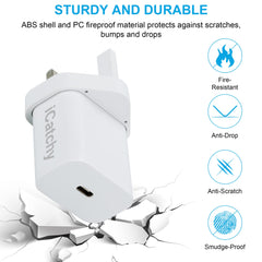 iCatchy USB C Wall Charger Plug – White, 20W, Type-C Wall Charger Plug Compatible with iPhone 13/12/S 2020/11/XS/XR/X/8, iPad Air Galaxy S21 Ultra/S21/S21 FE, Xiaomi, OnePlus 20W image 4