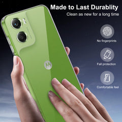 iCatchy Case for Motorola Moto G06 / G06 Power, Shockproof Transparent Back Phone Cover with 2-Pack Tempered Glass Screen Protector, Anti-Scratch Bumper Clear Back (Clear)