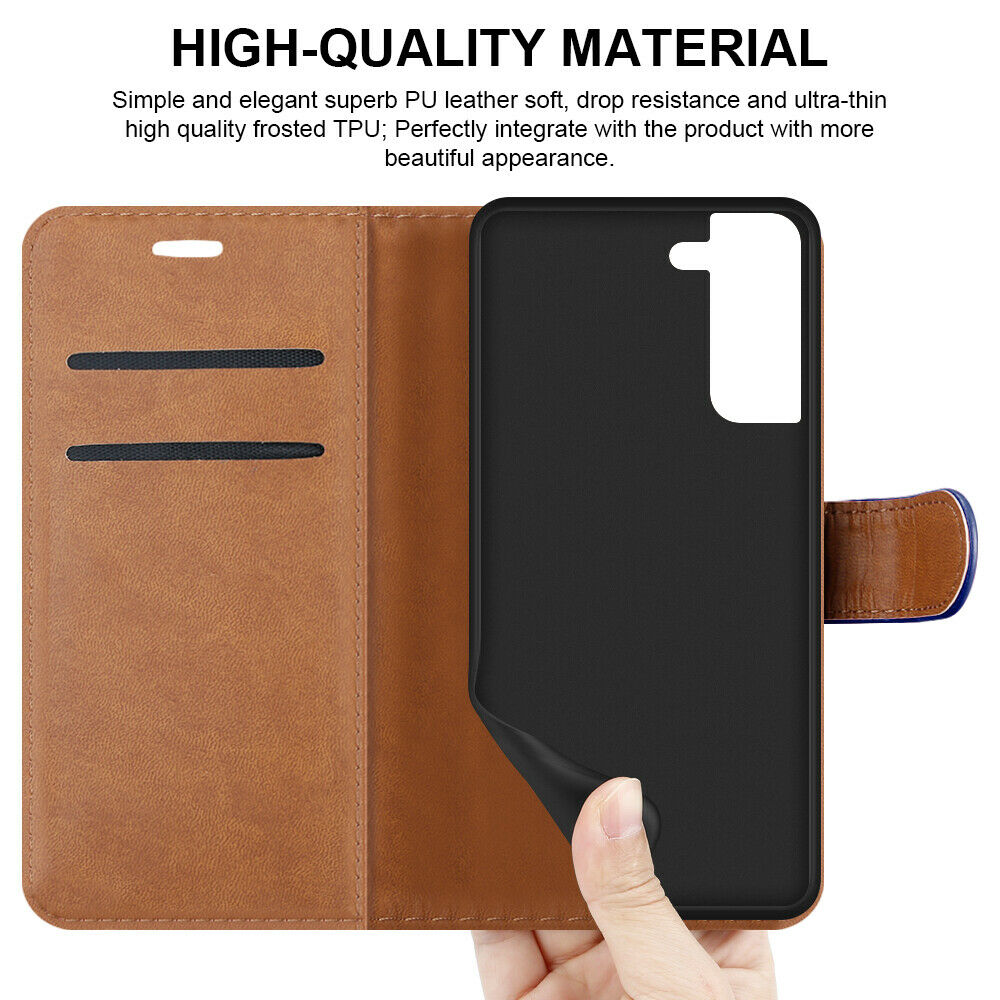 For Samsung Galaxy S21 FE Case Premium Leather Wallet Flip Card Slot Phone Cover image 14
