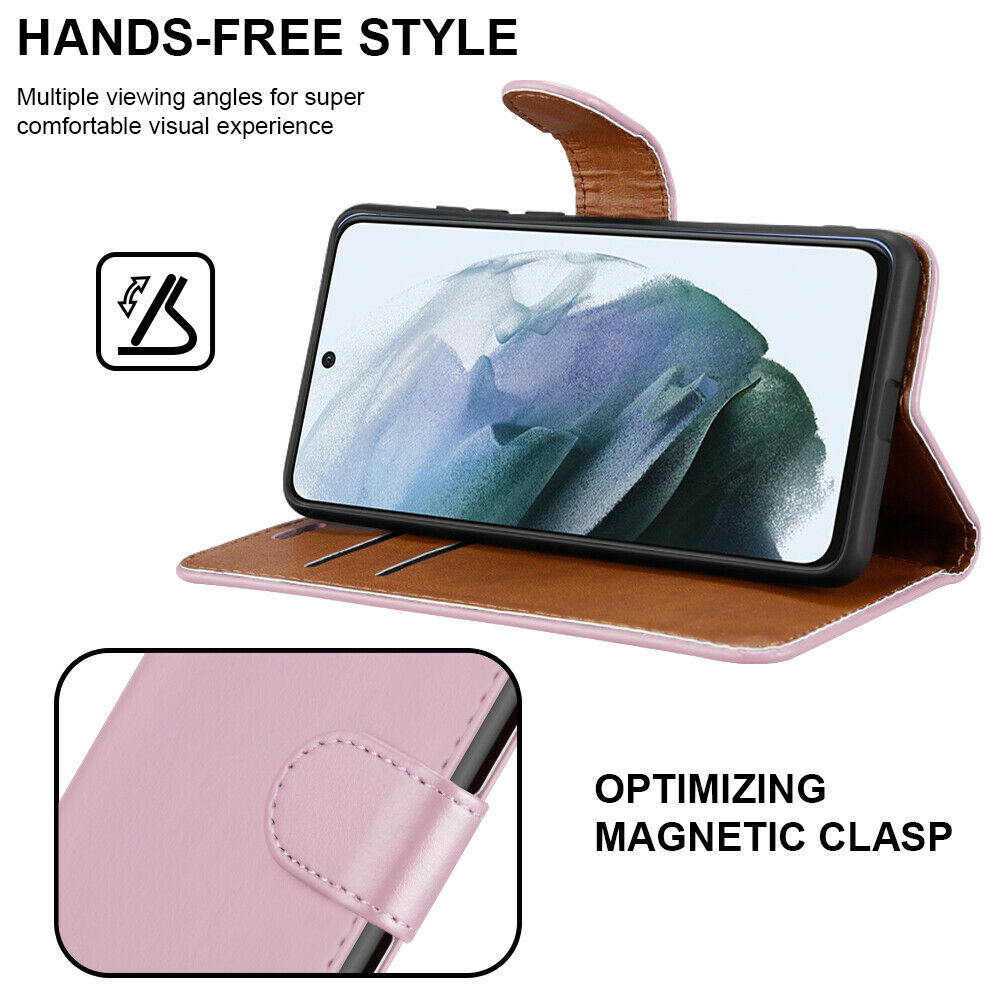 For Samsung Galaxy S21 FE Case Premium Leather Wallet Flip Card Slot Phone Cover image 36