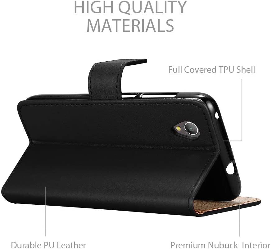 iCatchy For Alcatel 1 Case - Wallet Book [Stand View] Card Case Cover Premium Leather Folio Case for Alcatel 1 image 6