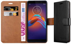 iCatchy For Moto E6 Play Case Leather Wallet Book Flip Folio Stand View Pouch Compatible with Motorola Moto E6 Play Phone Cover image 3