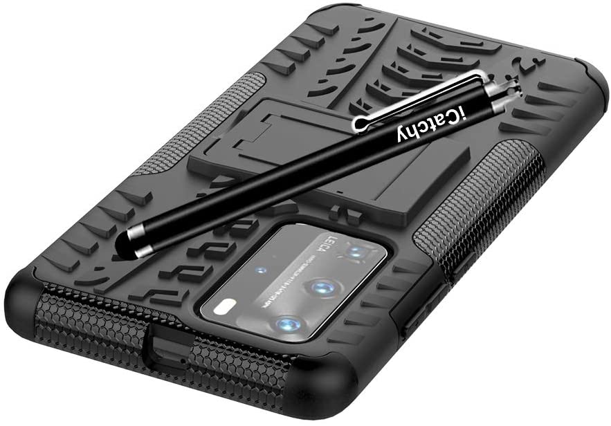 iCatchy For Huawei P40 Pro Case, Heavy Duty Hard Tough Dual Layer Hybrid Shockproof Cover compatible For Huawei P40 Pro Phone Case (Black) image 4