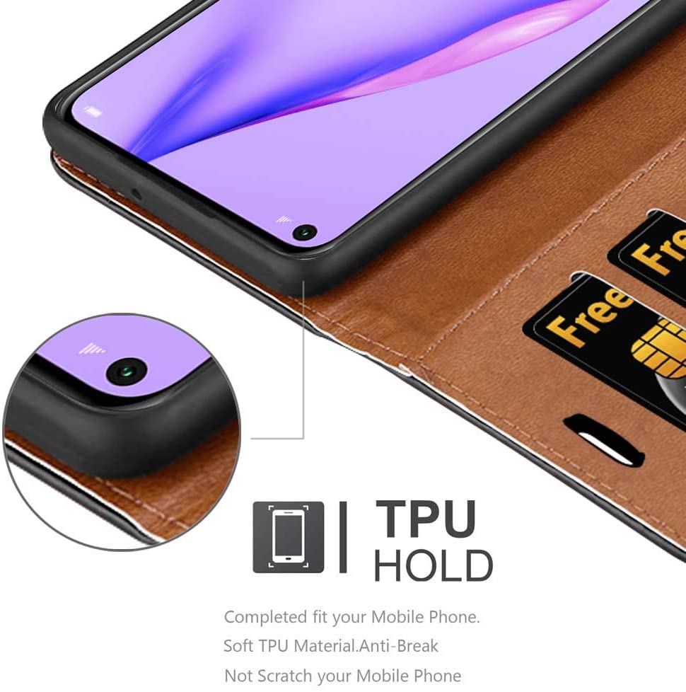 iCatchy Compatible with Huawei P40 Lite Case Leather Wallet Book Flip Folio Stand View Case for Huawei P40 Lite Phone Cover image 4