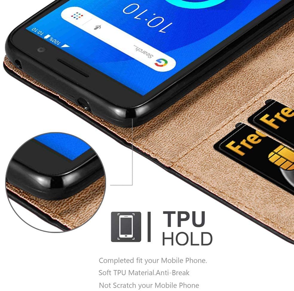 iCatchy For Alcatel 1 Case - Wallet Book [Stand View] Card Case Cover Premium Leather Folio Case for Alcatel 1 image 4