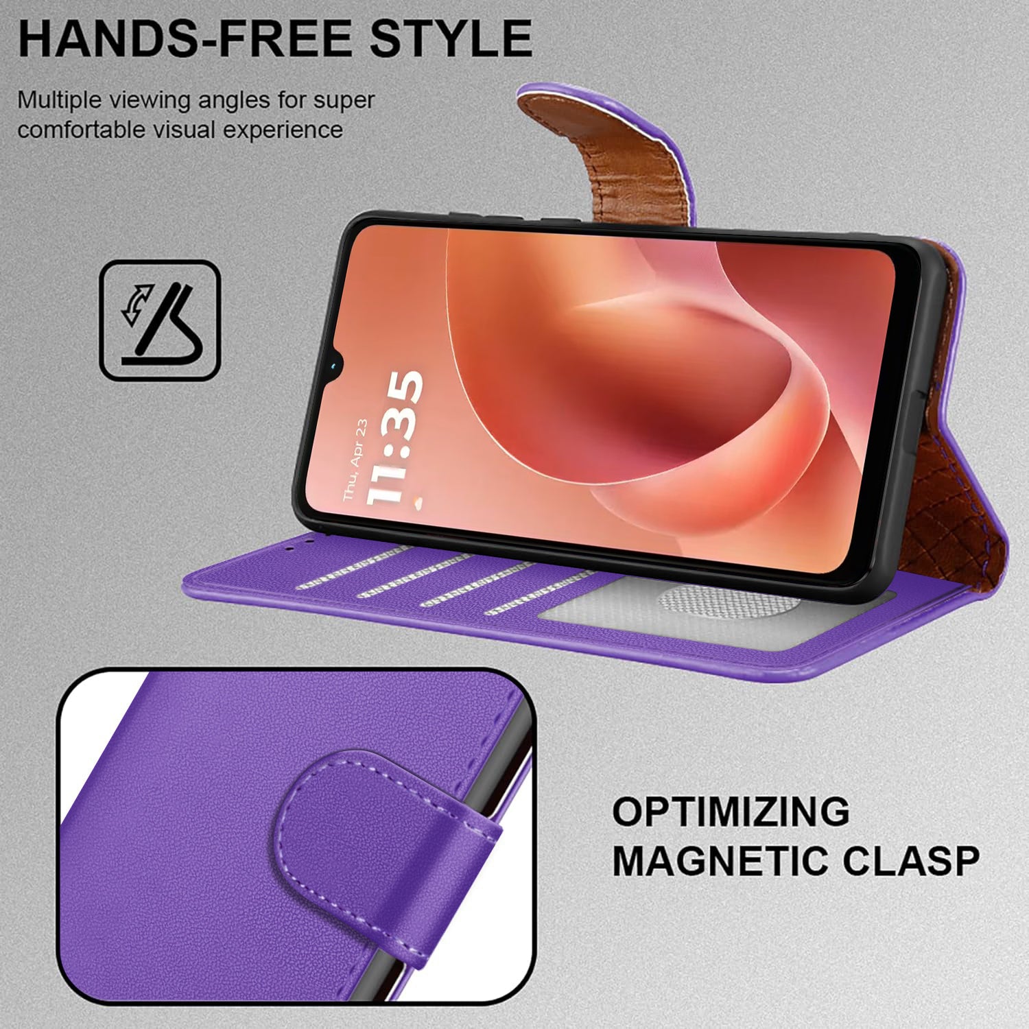 For Motorola G06 Case with 4 Card Slots Leather Wallet Flip RFID Magnetic Cover