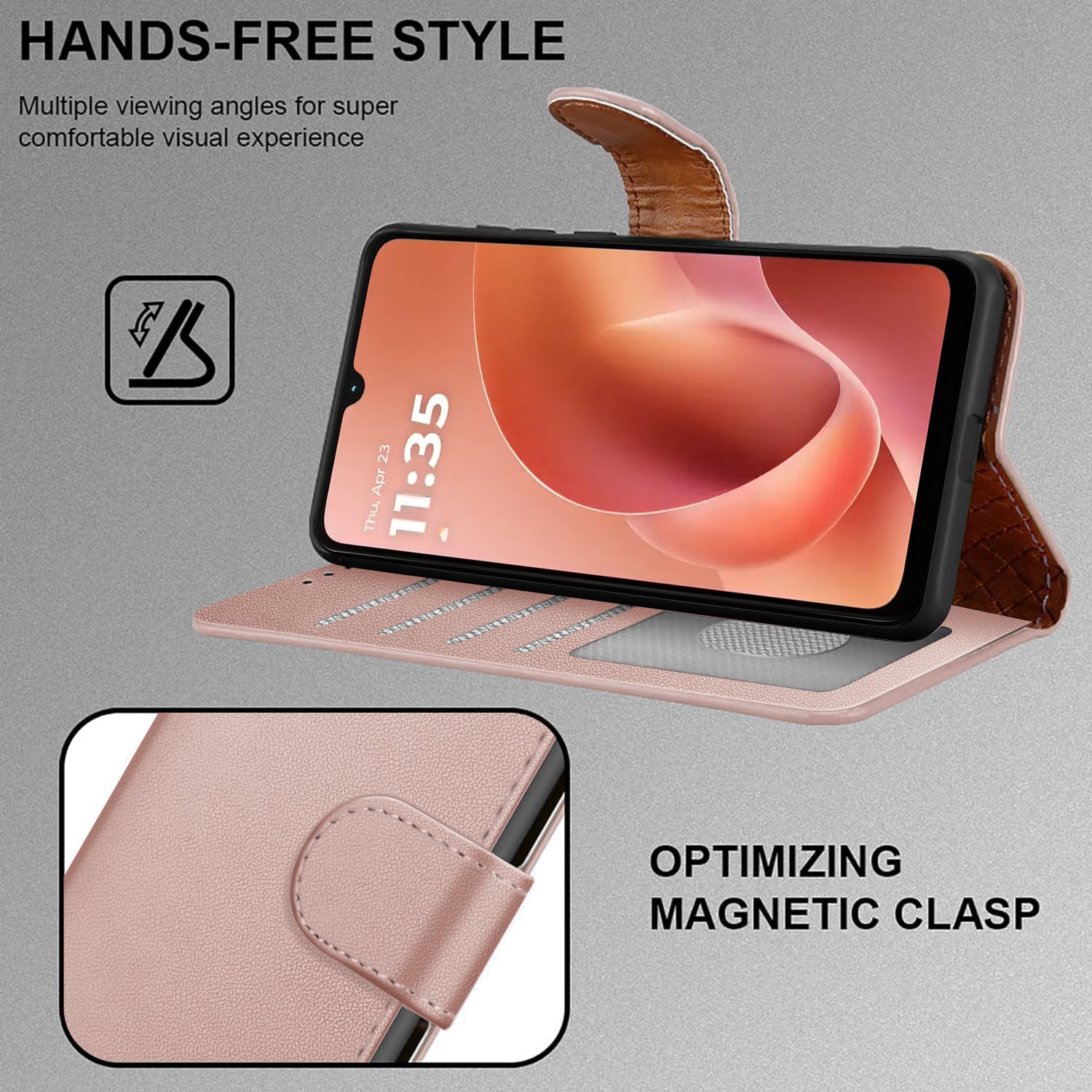 For Motorola G06 Case with 4 Card Slots Leather Wallet Flip RFID Magnetic Cover