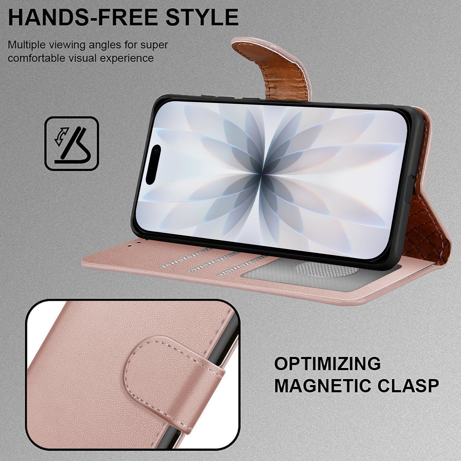 iCatchy for iPhone 17 Case with 3 Card Slots Leather Wallet Flip Book Magnetic Closure Kickstand Shockproof Protective Phone Cover compatible with iPhone 17