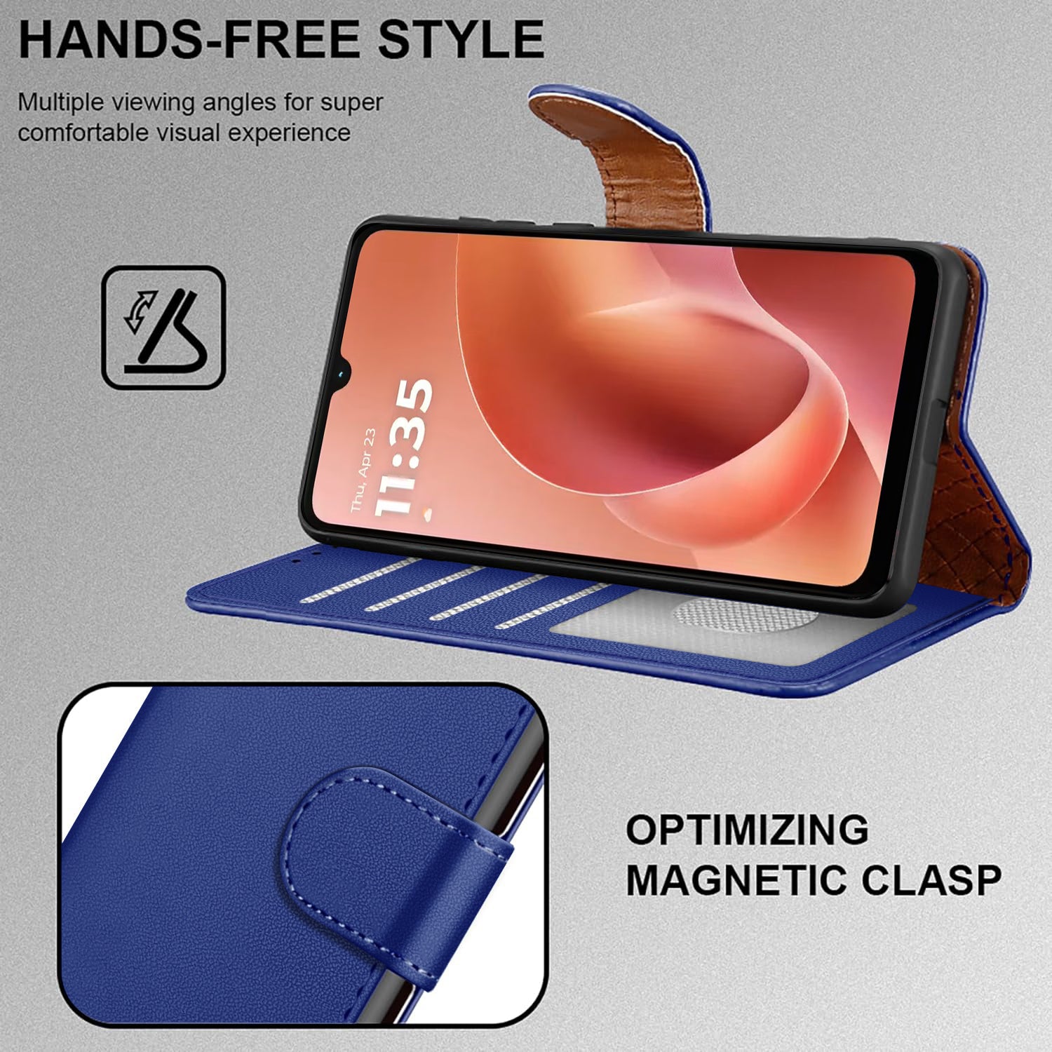 For Motorola G06 Case with 4 Card Slots Leather Wallet Flip RFID Magnetic Cover