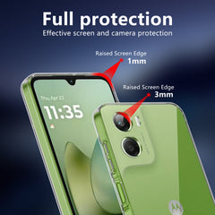 iCatchy Case for Motorola Moto G06 / G06 Power, Shockproof Transparent Back Phone Cover with 2-Pack Tempered Glass Screen Protector, Anti-Scratch Bumper Clear Back (Clear)