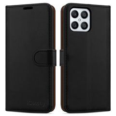 iCatchy for Honor X8 Case Leather Wallet Book Flip Folio Kickstand Card Slots Full Protection Folio Cover Compatible for Honor X8 Phone image 1