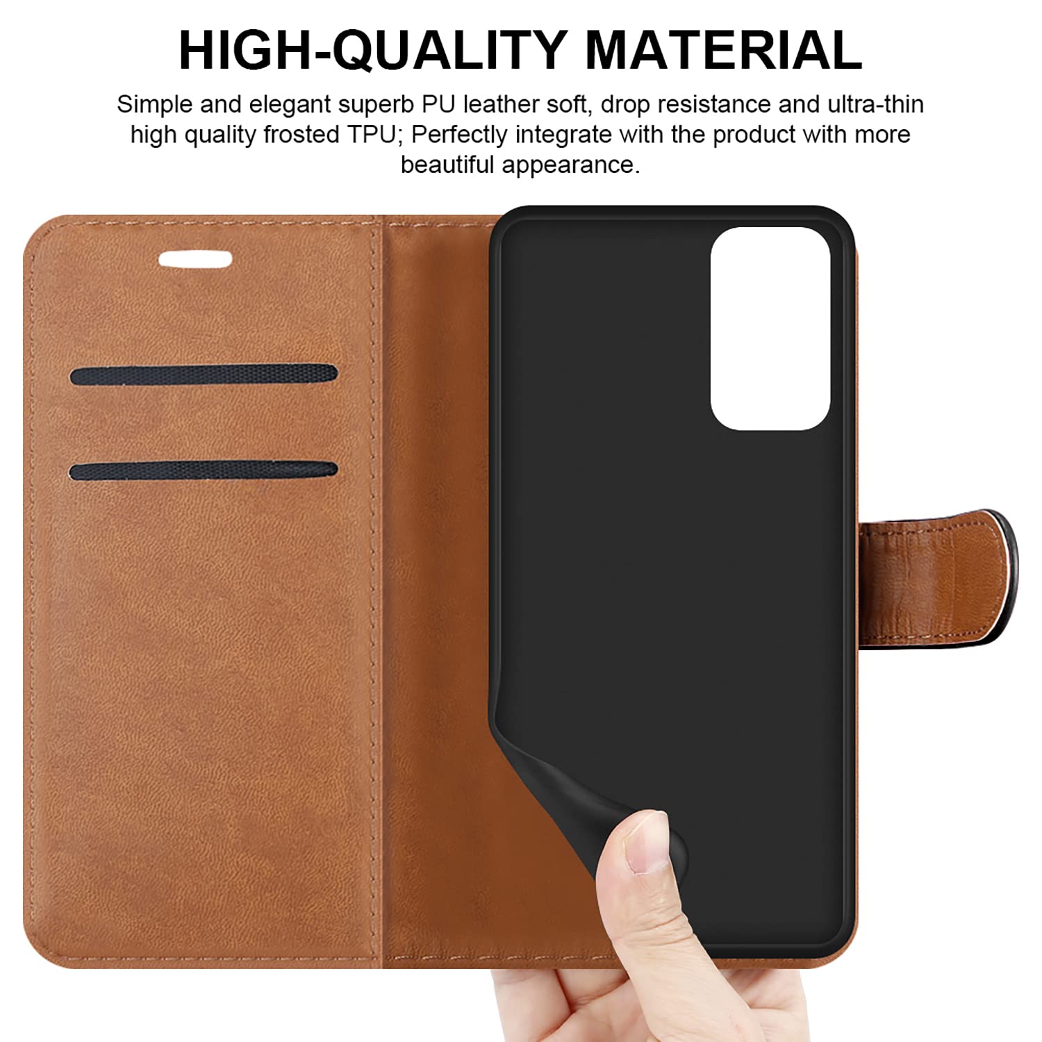 iCatchy for Samsung Galaxy M23 Case Leather Wallet Book Flip Folio Stand View Cover with Card Slots and Kickstand for Samsung Galaxy M23 Phone Cover image 2