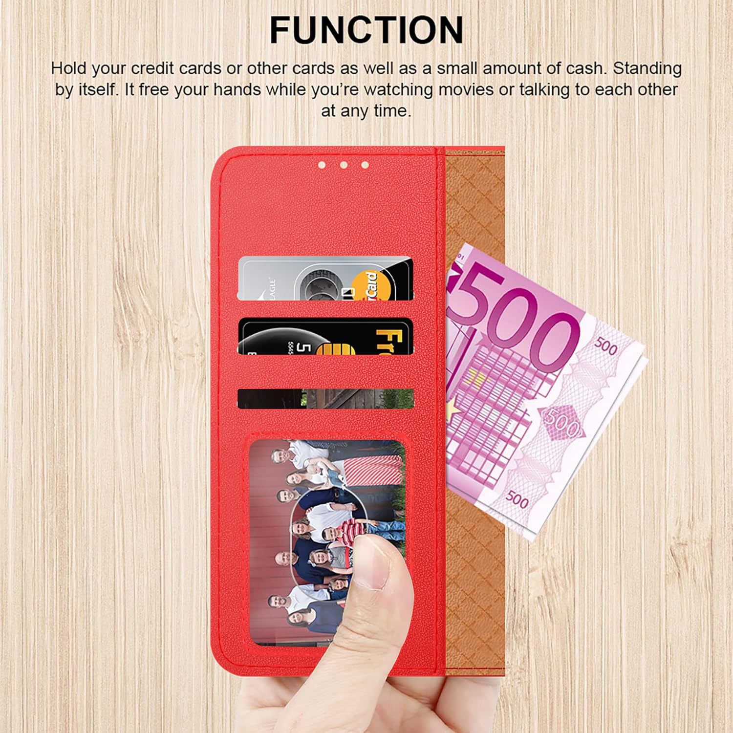 iCatchy for iPhone 17 Case with 3 Card Slots Leather Wallet Flip Book Magnetic Closure Kickstand Shockproof Protective Phone Cover compatible with iPhone 17