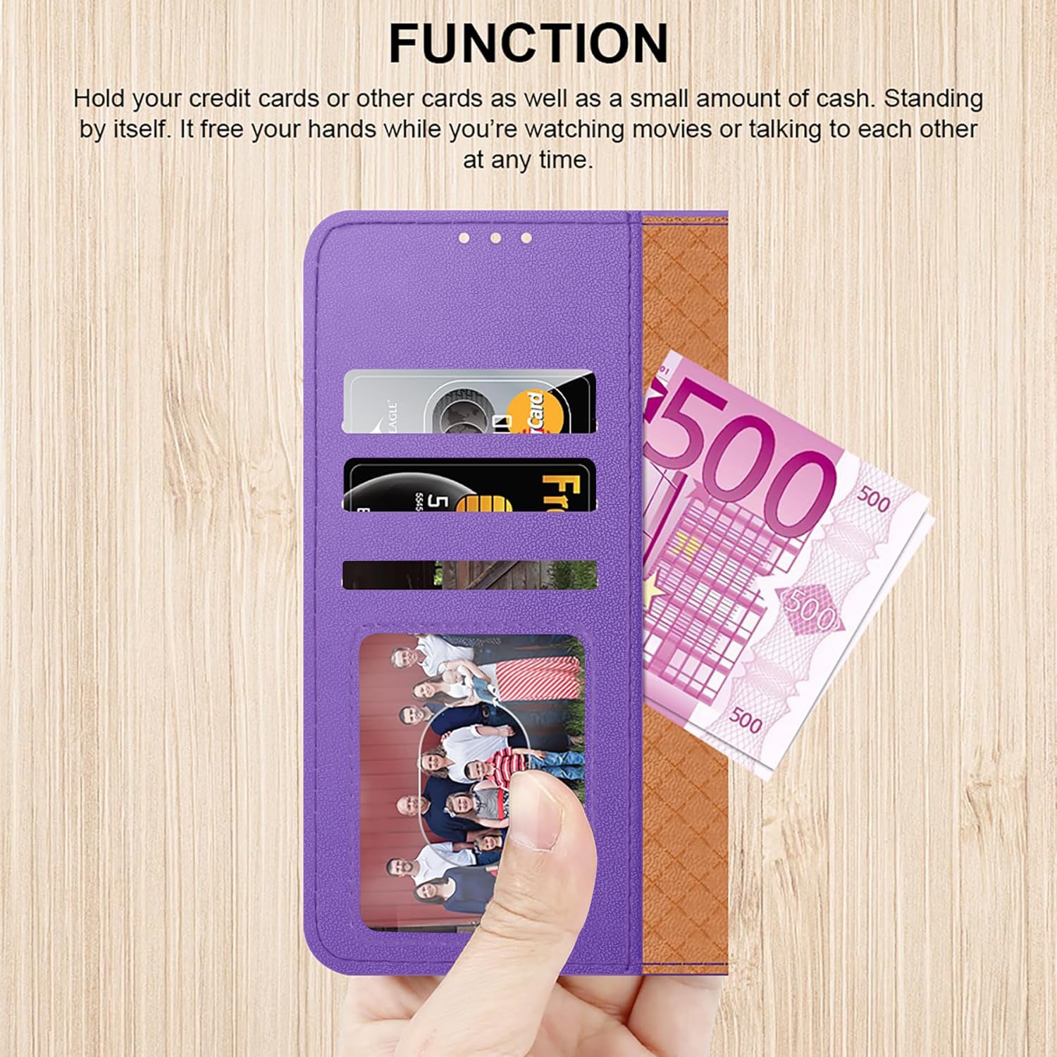 iCatchy for iPhone 17 Case with 3 Card Slots Leather Wallet Flip Book Magnetic Closure Kickstand Shockproof Protective Phone Cover compatible with iPhone 17