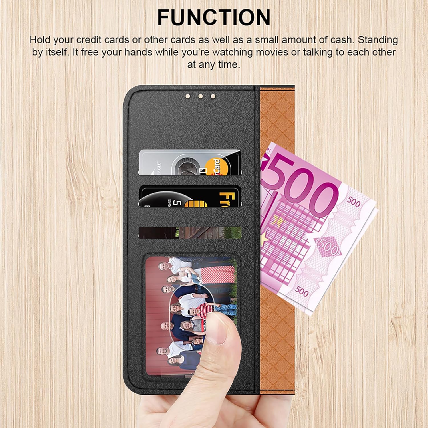 iCatchy for iPhone 17 Case with 3 Card Slots Leather Wallet Flip Book Magnetic Closure Kickstand Shockproof Protective Phone Cover compatible with iPhone 17