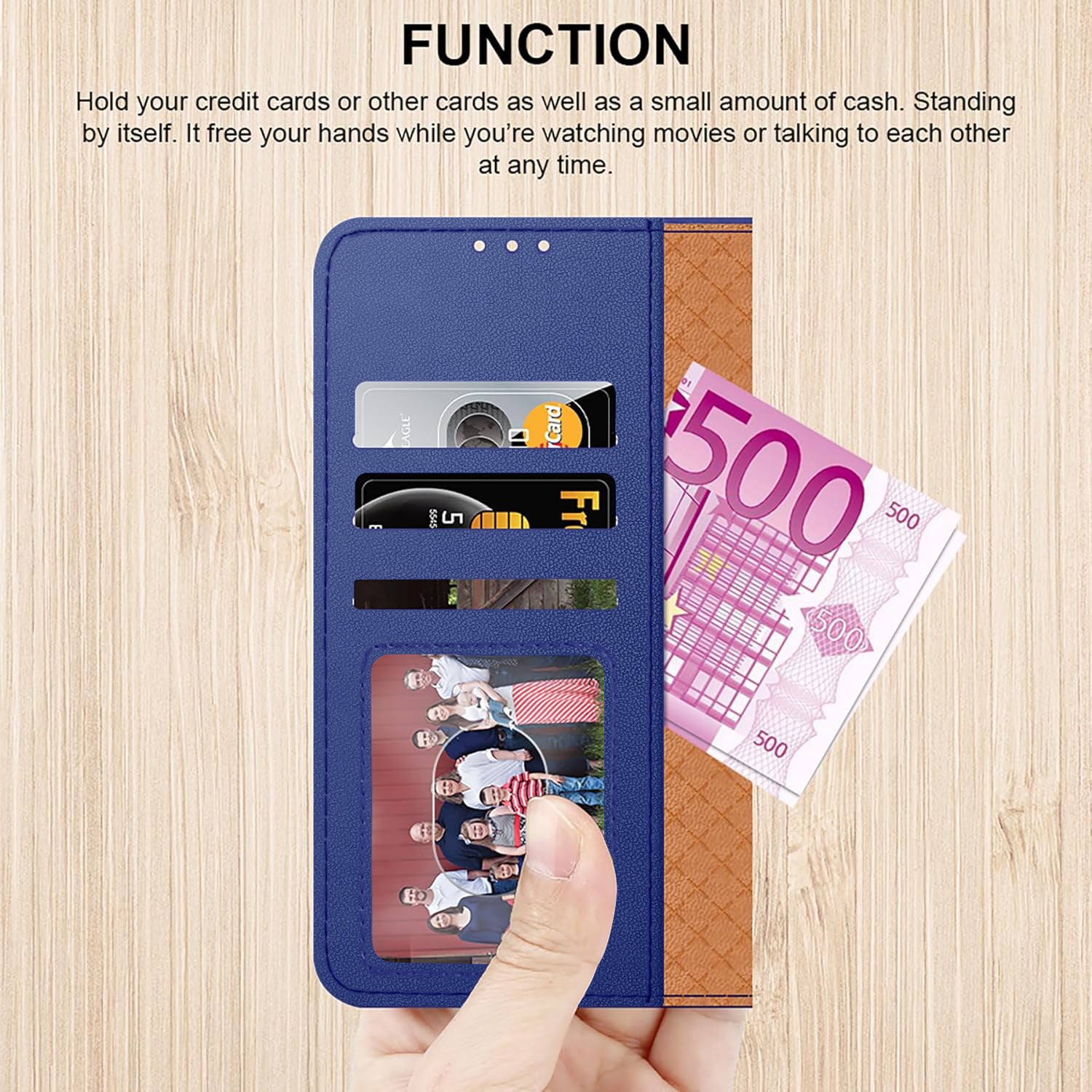 iCatchy for iPhone 17 Case with 3 Card Slots Leather Wallet Flip Book Magnetic Closure Kickstand Shockproof Protective Phone Cover compatible with iPhone 17