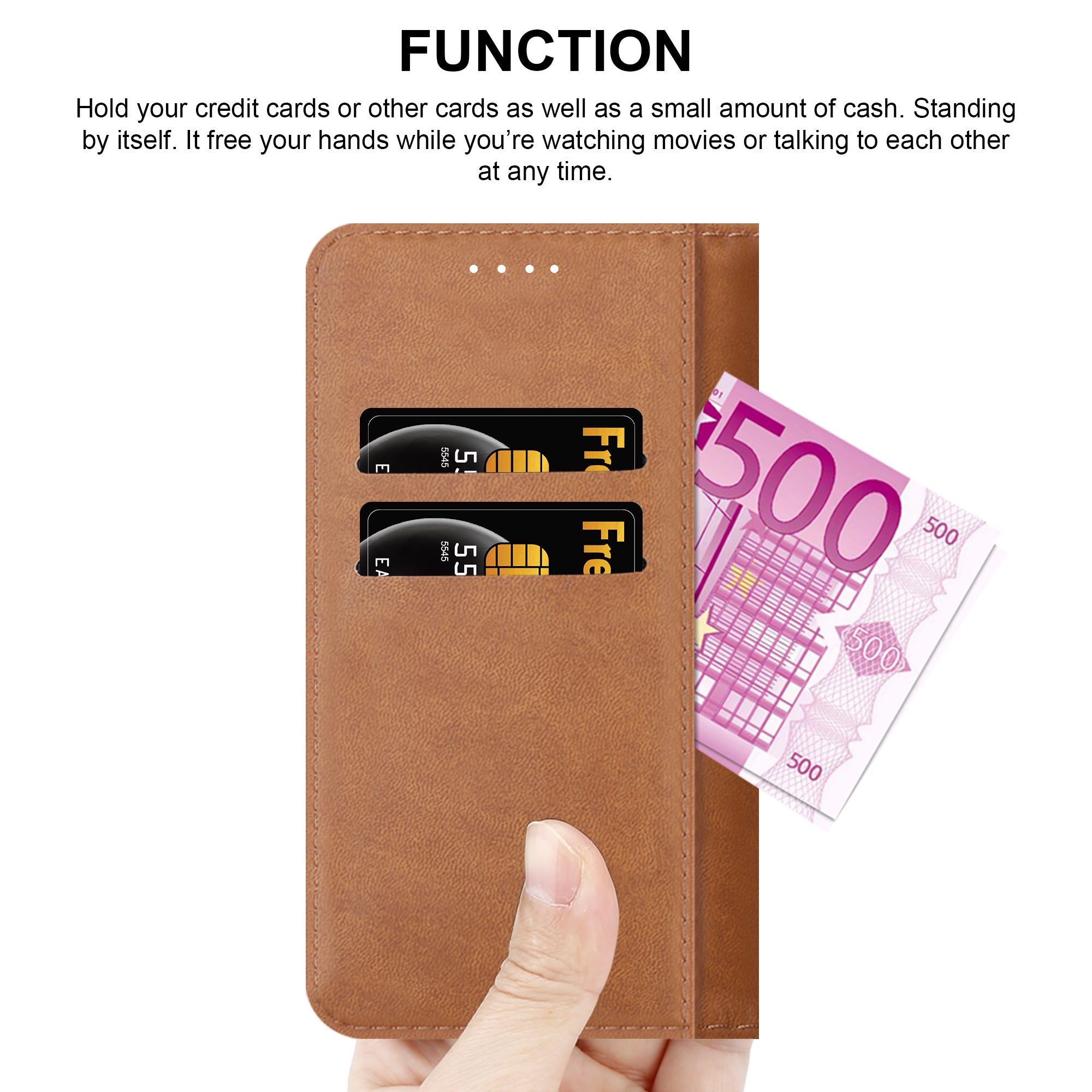 iCatchy for iPhone 13 Case Leather Wallet Book Flip Folio Stand View Cover Magnetic Closure with Card Slots Compatible for iPhone 13 Phone (6.1'') image 1