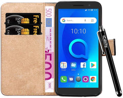 iCatchy For Alcatel 1 Case - Wallet Book [Stand View] Card Case Cover Premium Leather Folio Case for Alcatel 1 image 3