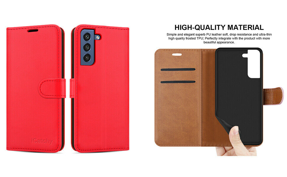 For Samsung Galaxy S21 FE Case Premium Leather Wallet Flip Card Slot Phone Cover image 32