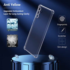 iCatchy Case for Samsung Galaxy A54, Shockproof Transparent Back Phone Cover with 2-Pack Tempered Glass Screen Protector, Anti-Scratch Bumper Clear Back (Clear)