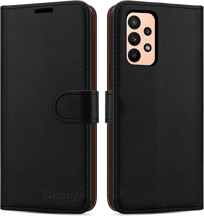 iCatchy for Samsung Galaxy M23 Case Leather Wallet Book Flip Folio Stand View Cover with Card Slots and Kickstand for Samsung Galaxy M23 Phone Cover