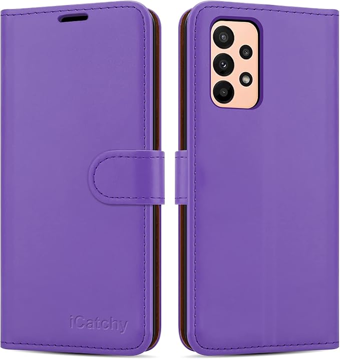 iCatchy for Samsung Galaxy M23 Case Leather Wallet Book Flip Folio Stand View Cover with Card Slots and Kickstand for Samsung Galaxy M23 Phone Cover