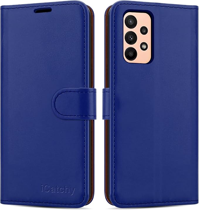 iCatchy for Samsung Galaxy M23 Case Leather Wallet Book Flip Folio Stand View Cover with Card Slots and Kickstand for Samsung Galaxy M23 Phone Cover
