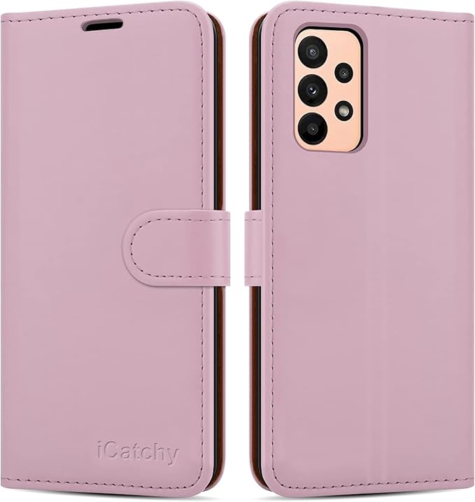 iCatchy for Samsung Galaxy M23 Case Leather Wallet Book Flip Folio Stand View Cover with Card Slots and Kickstand for Samsung Galaxy M23 Phone Cover