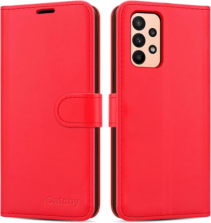 iCatchy for Samsung Galaxy M23 Case Leather Wallet Book Flip Folio Stand View Cover with Card Slots and Kickstand for Samsung Galaxy M23 Phone Cover