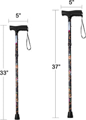 iCatchy Walking Flexible Stick, Easy Adjustable Height Folding Extendable Walking Aid Mobility Aid Collapsible Walking Stick for Unisex UKCA Approved